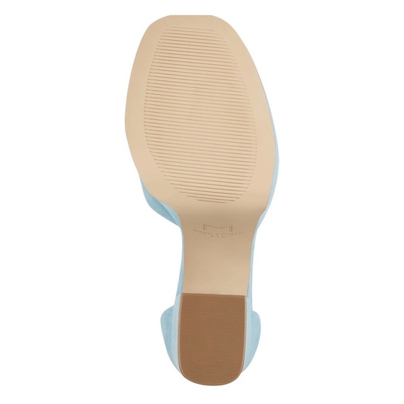 NEW in Box Marc Fisher Della Ankle Strap Platform Sandal in Light Blue Suede - Picture 6 of 7